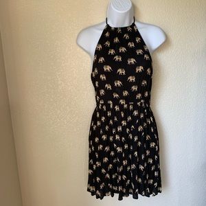 Halter Neck Elephant Print Dress